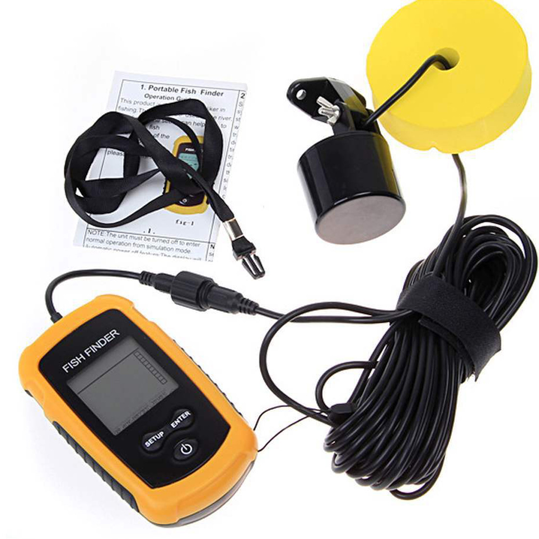 Портативный эхолот-глубиномер  – обзор и цена Fishing Depth Finder